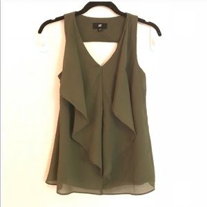 IZ BYER: Forest Green Flowy Tank
